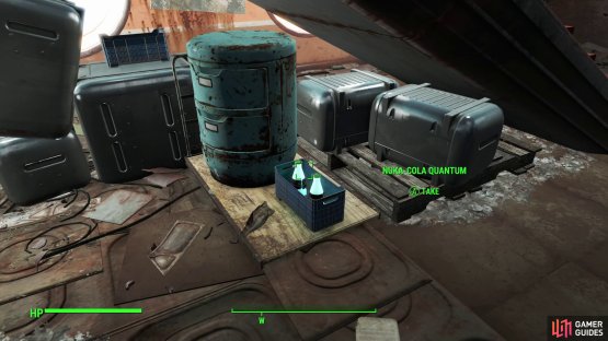 while under the nearby stairs are some Nuka-Cola Quantums.