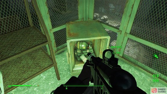 Pick a lock to get through a caged-off area, where you&rsquo;ll find a Mini Nuke in a safe,