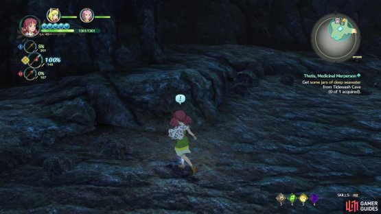 as well as the seawater you need to pick up inside of the cave