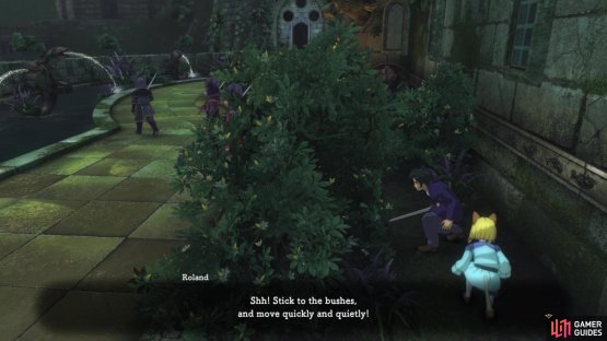 Stick to the bushes to avoid being seen