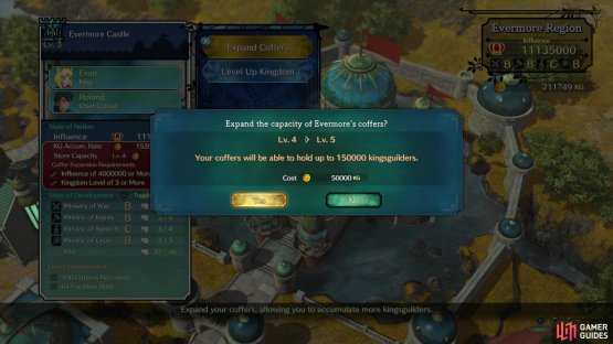 Don&rsquo;t forget to upgrade your coffers upon reaching Kingdom Level 3
