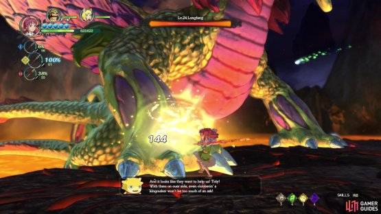 Attack Longfang&rsquo;s glowing weak spots to knock him to the ground