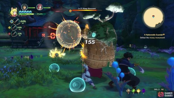 The boss can fire its arm at you