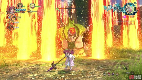 When he&rsquo;s lower on health, Thwomp will create a lot of fire pillars