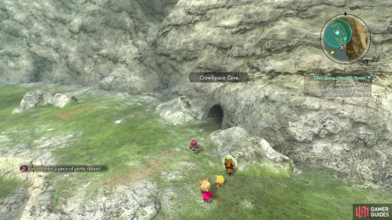 The entrance to the cave is at the top of the final area