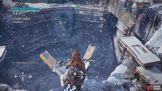 Find the rappel point to drop into the bunker