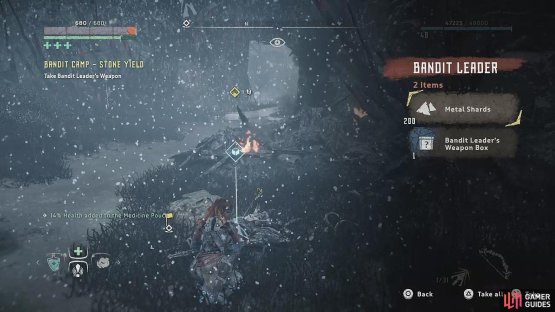 Take his weapon as a reward