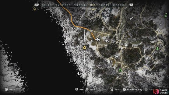 Avoid it by going through the trees at the edge of the map