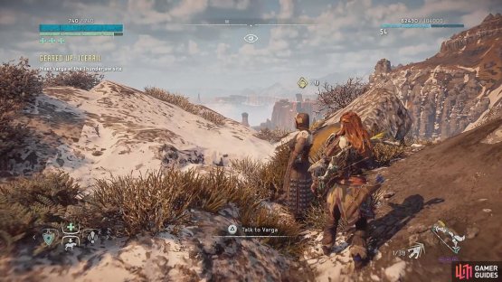 Speak to Varga waiting on the cliffs
