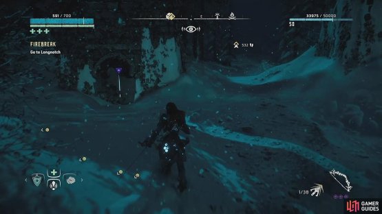 Find the small ruin on the way to Longnotch