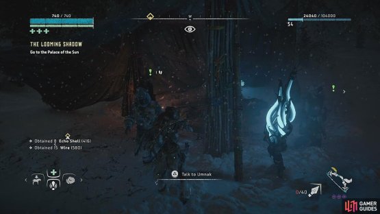Speak to Umnak in Longnotch