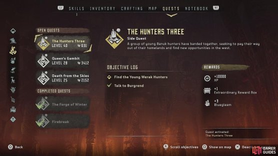 and activate the quest