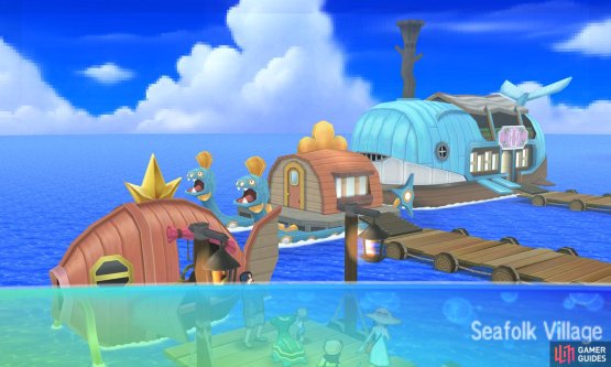 All of the village’s ships are shaped after Pokémon.