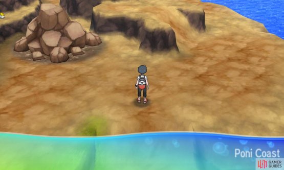 A short path dotted with breakable boulders.