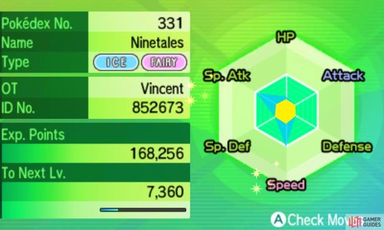 Press the Y button in the status screen to view your Pokemon&rsquo;s EVs.