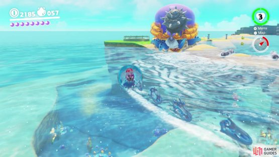 Be careful in pursuing the boss as he can shoot out exploding shells