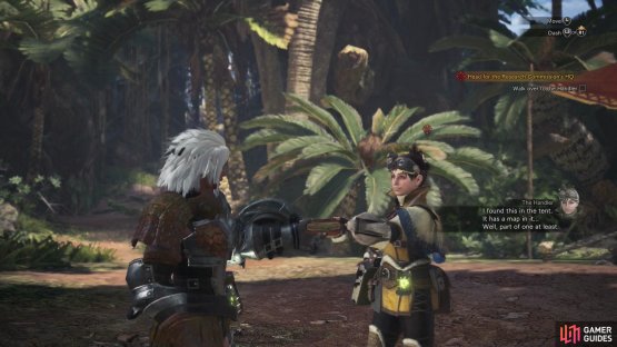The Handler will give you what will become your Hunter&rsquo;s Notebook, one of the features of which is to check the local map