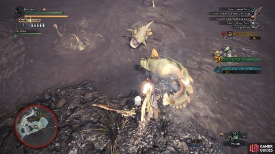 Hunt for Gajau in the southeastern swamp areas of the Wildspire Waste