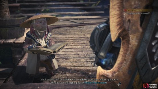 The Laid Back Botanist will give you the quest Prickly Predicament
