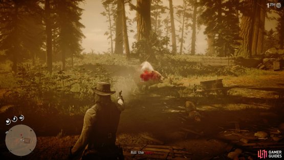 Be sure to land at least four shots on the bear