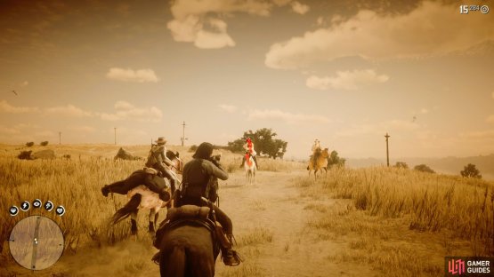 activate Dead Eye and headshot the men before Sadie has a chance to react.