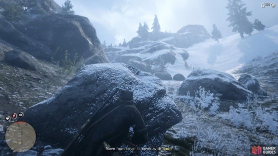 Move up the path using the cover