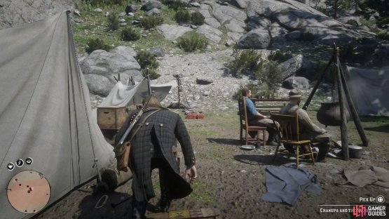 then sneak behind the two soldiers to claim the relics.