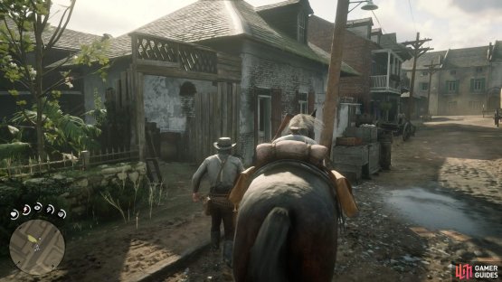 Head to the saloon followed by the church to find Charles quickly