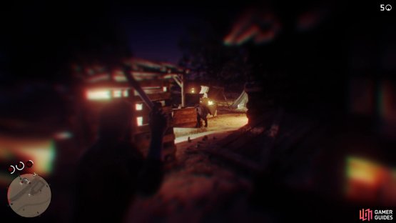 toss a Throwing Knife to kill this O&rsquo;Driscoll near where your gear is stored.