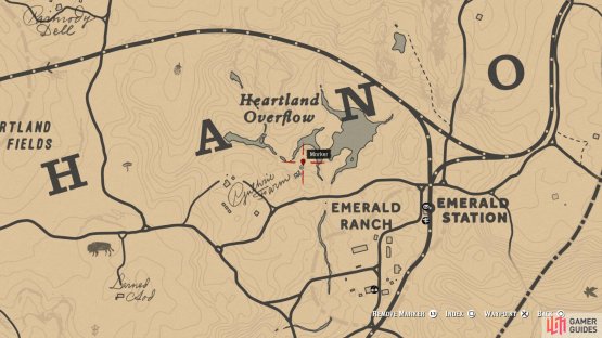 Head to the south of the Heartland Overflow, northwest of Emerald Ranch