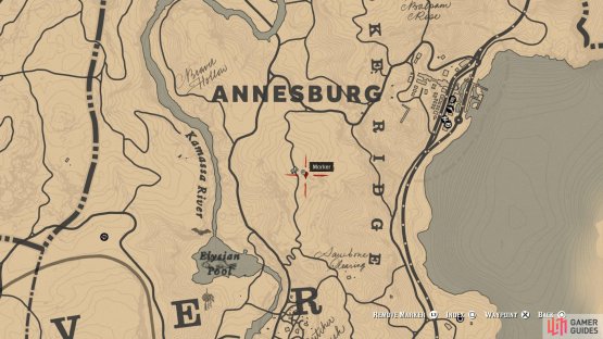 Head south down the path from &ldquo;Annesburg&rdquo; on the map