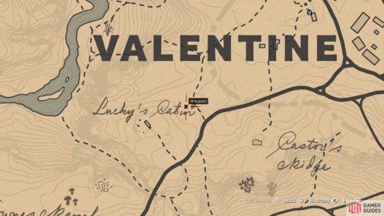 You&rsquo;ll find Lucky&rsquo;s Cabin to the southwest of Valentine