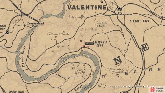 Locate Caliban&rsquo;s Seat to the south of Valentine
