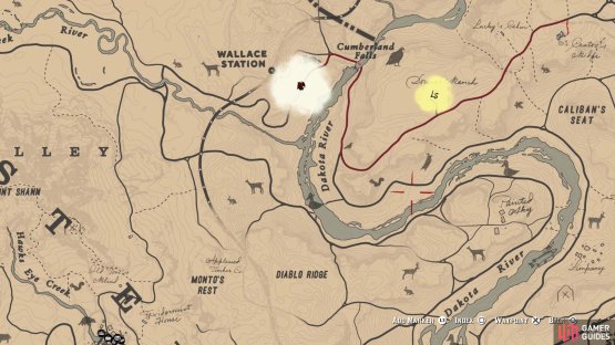 The general area where Ellie is located is marked on your map
