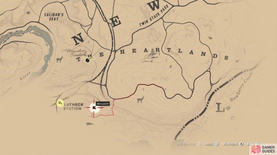 The location of Emmet Granger on the map