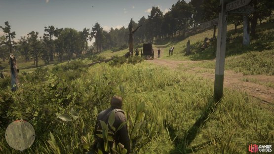 Wait by this bush for the guard to head down to the river