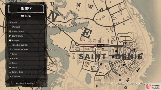 The location of the Stranger in Saint Denis