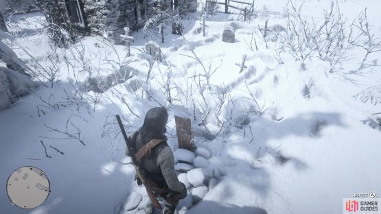 search behind the church to find the grave.