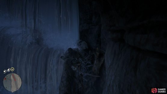 Head along the eastern wall and climb the log