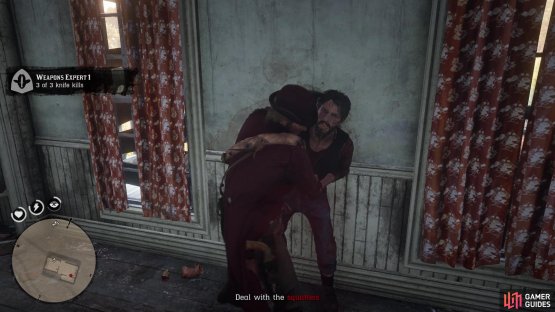 The squatters can easily be taken out with your own knife