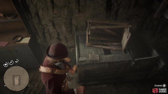 The ledger will be on top of a box in the basement