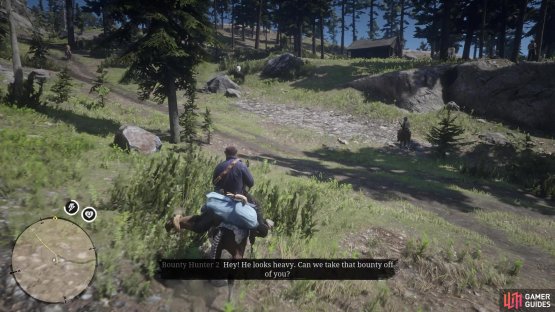 Ignore the bounty hunters on the way back to town