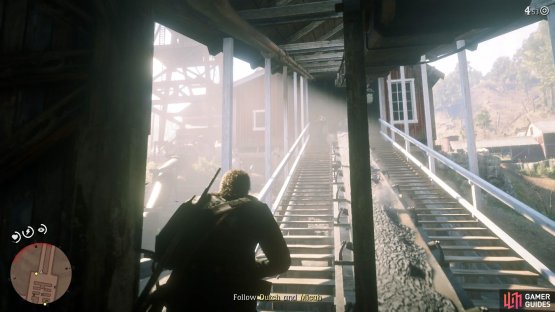 Dash up the conveyor rather than trading shots with the Pinkerton at the top