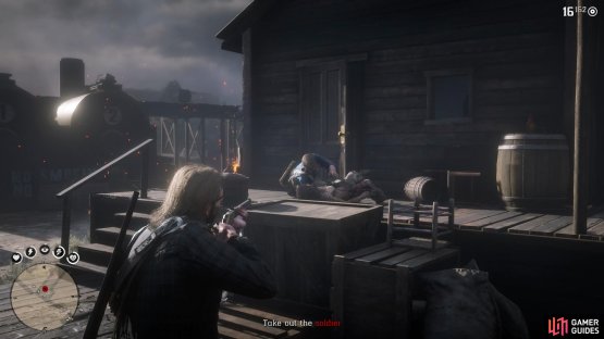 score an easy headshot on the soldier tussling with Eagle Flies.