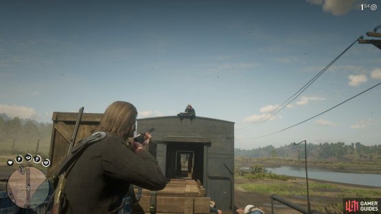 Take care of the enemies on top of the train first