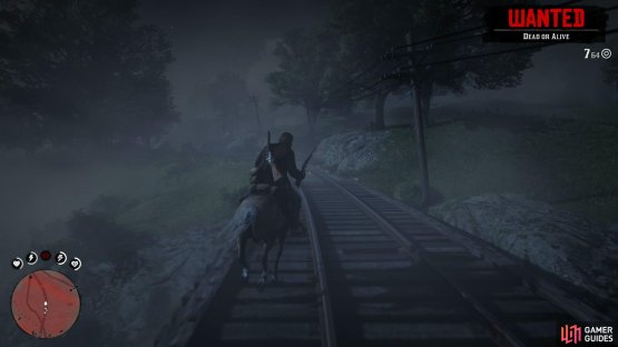 head north along the tracks and over the hill to escape quickly.