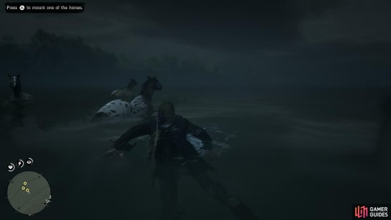 you only need to take one of the horses back to shore.
