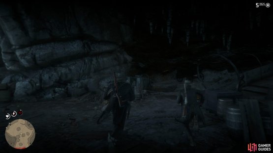Ignore the Pinkertons and make for the back of the cave once John starts running