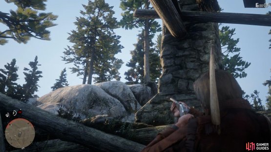 use the ruined house as a cover when the final group attacks.
