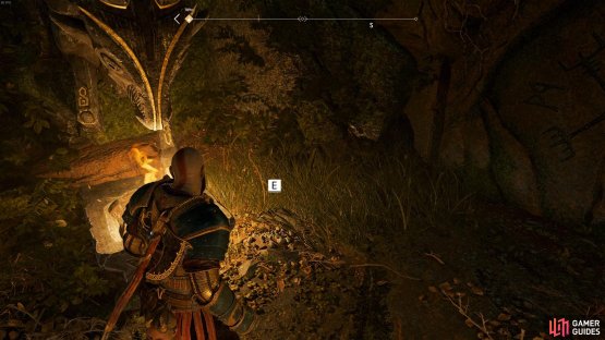 Check near the left brazier in front of the sealed door to find The Historian treasure.